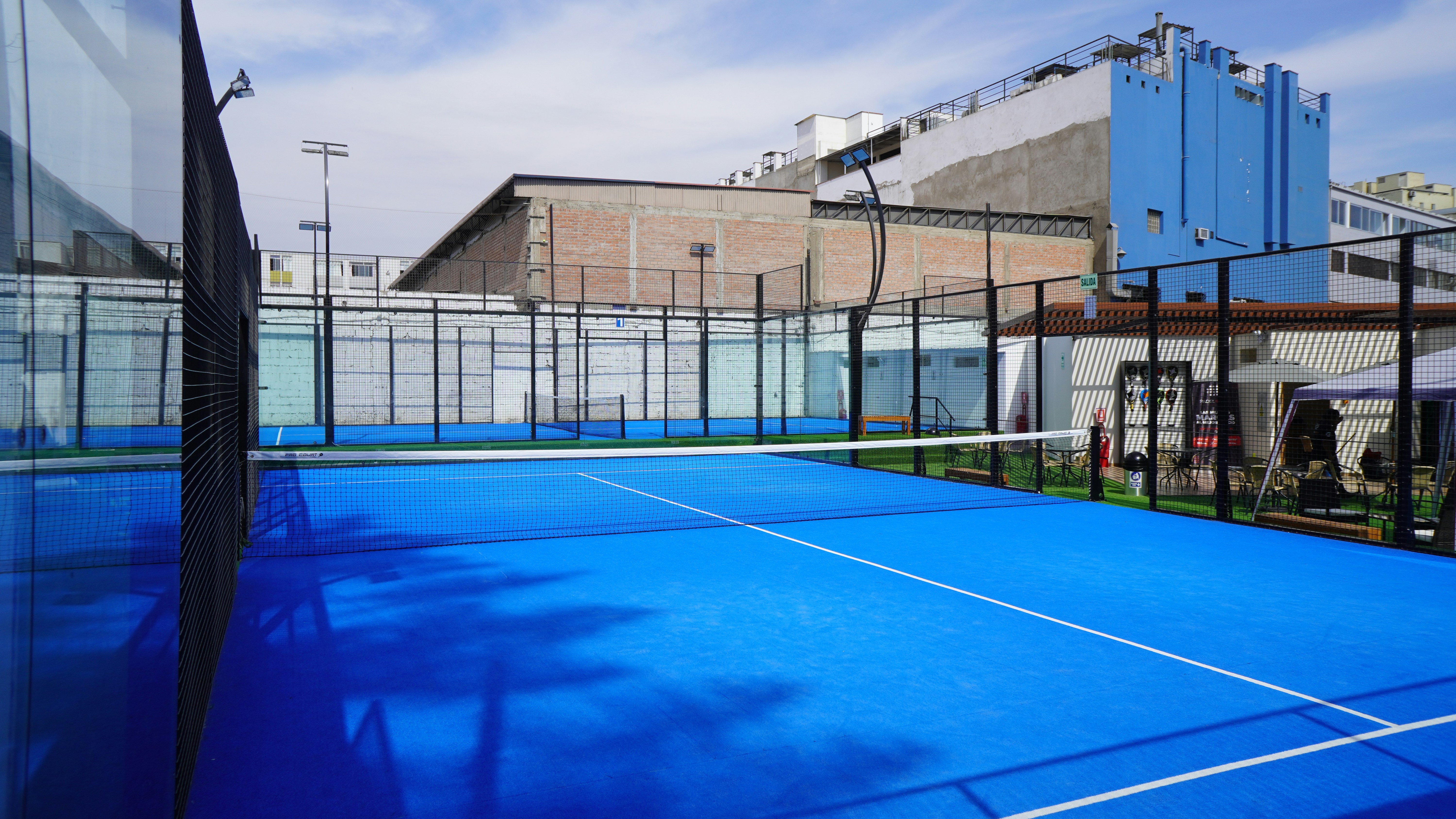 Concrete tennis court surface