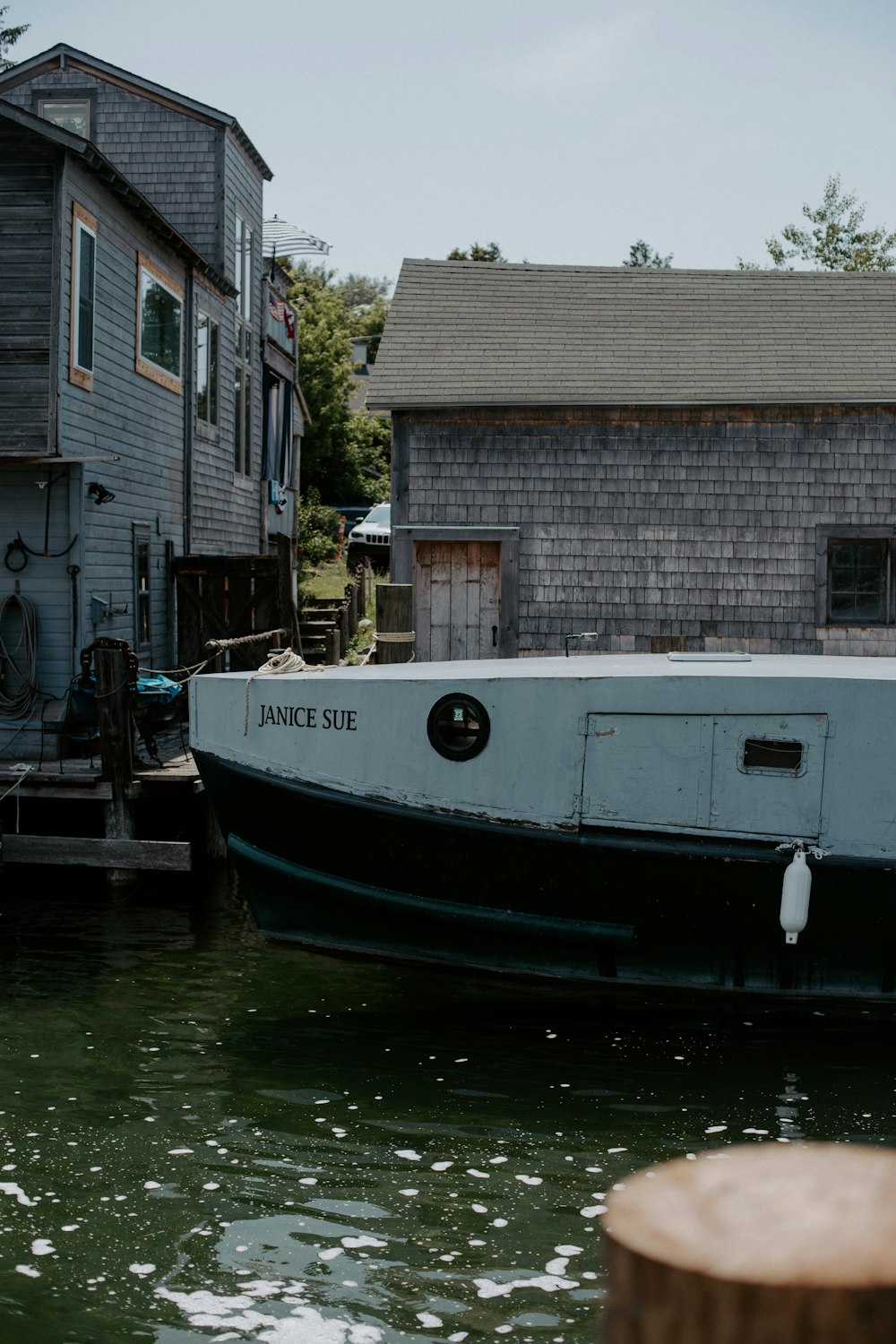 a boat that is sitting in the water