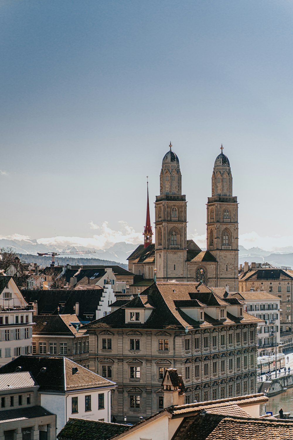 a view of a city with tall buildings