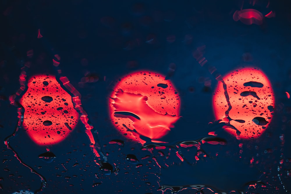 a close up of a rain covered windshield
