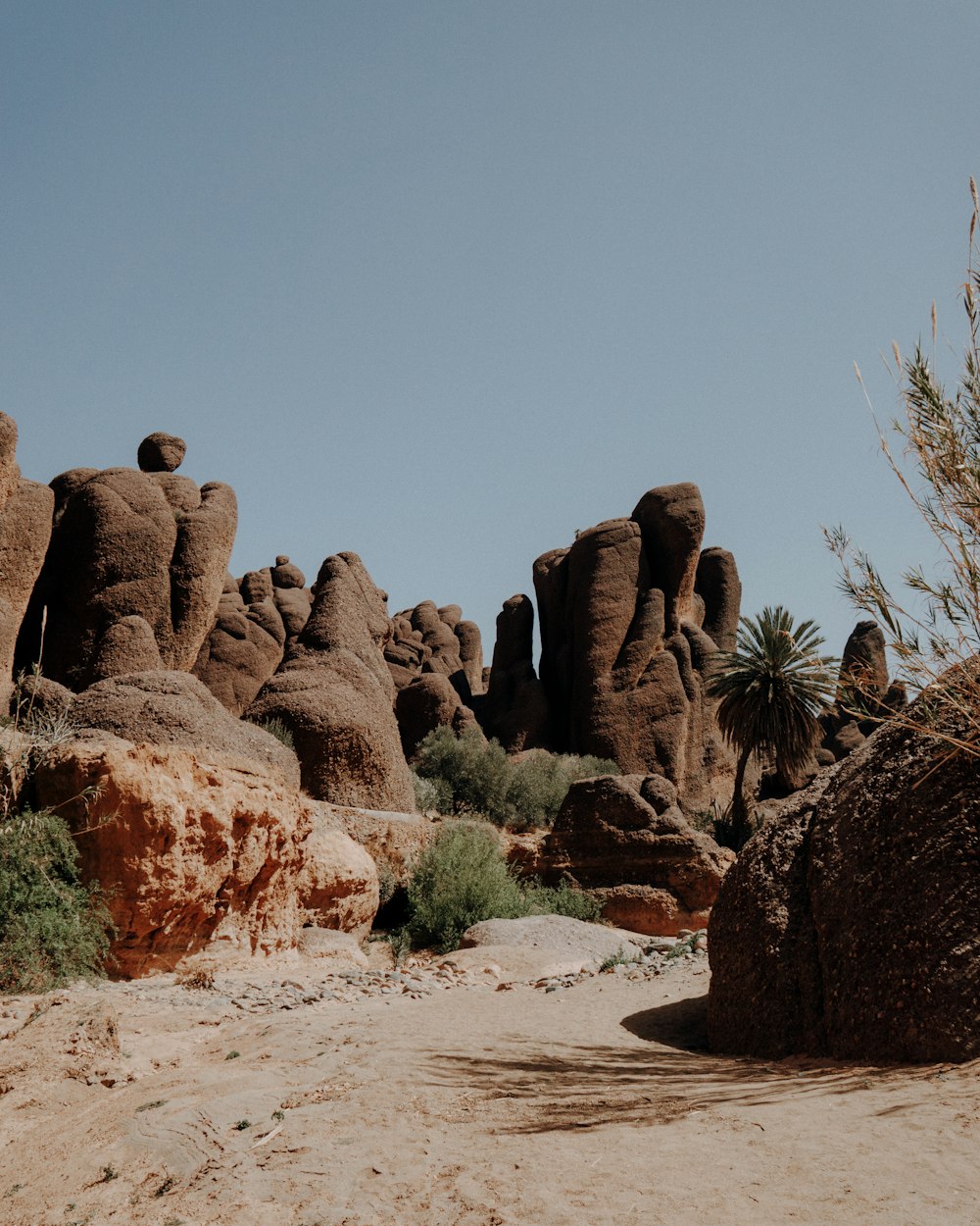 Un grupo de formaciones rocosas en el desierto