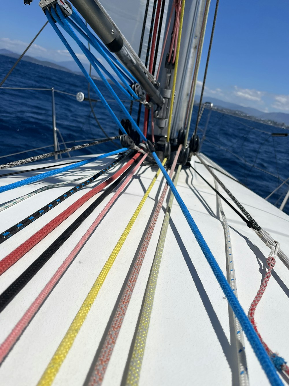 a close up of a sail on a boat