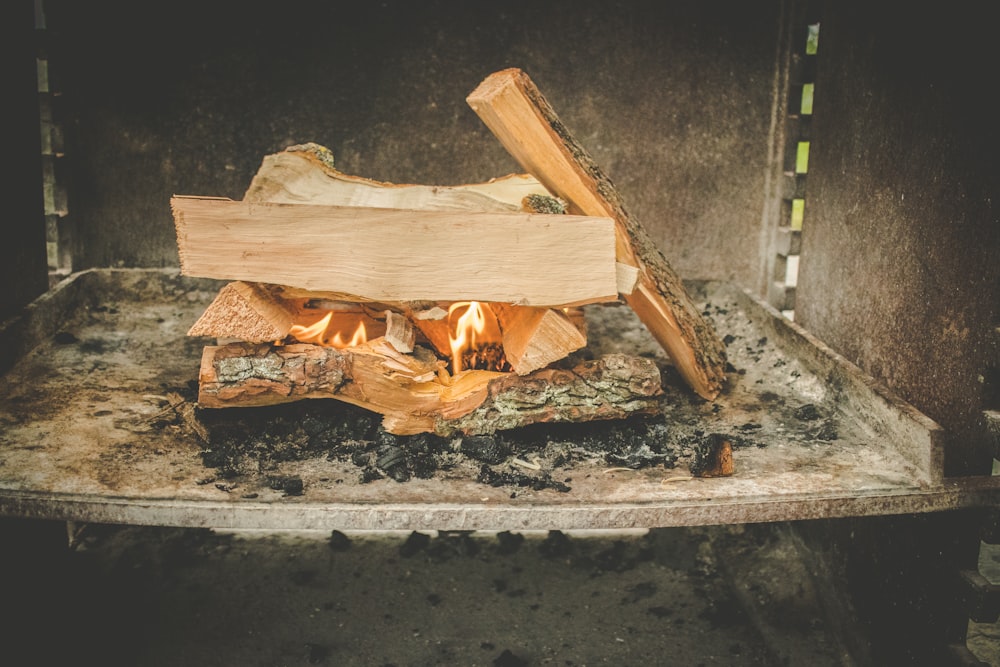 a close up of a fire in a fireplace