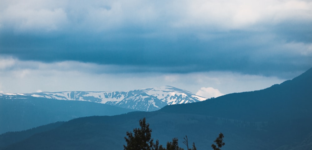 a view of a mountain range from a distance