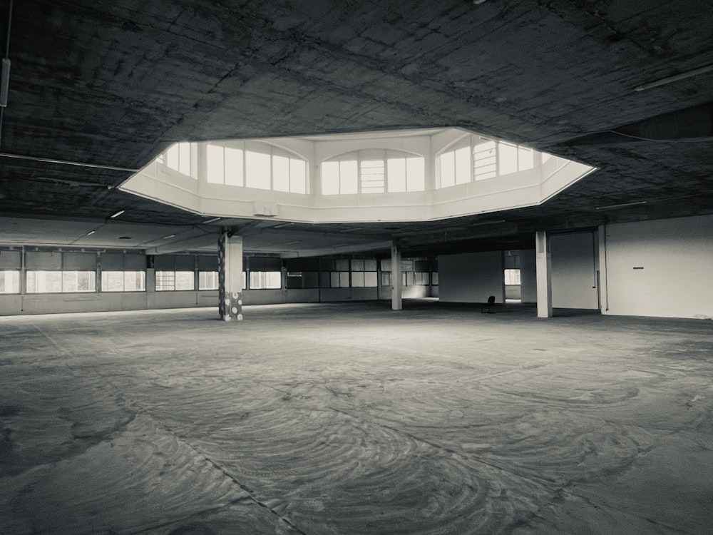 an empty parking garage with no one in it