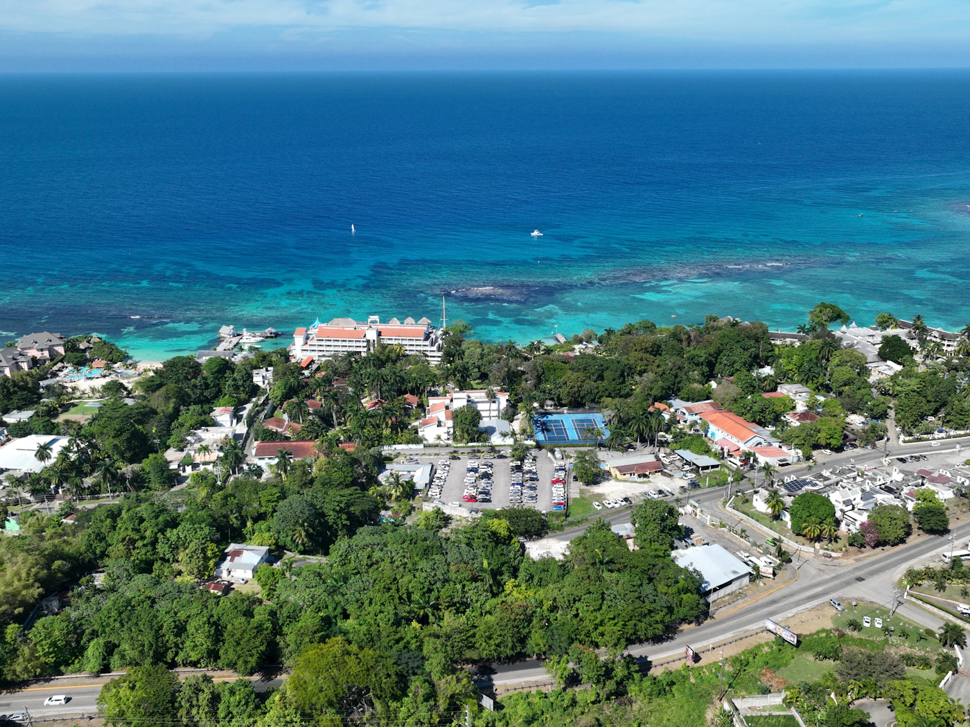 Aerial view of Ocho Rios, St Ann, Jamaica, the parish now hosting Reggae Sumfest 2026
