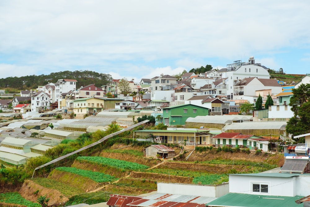 a view of a city from a hill