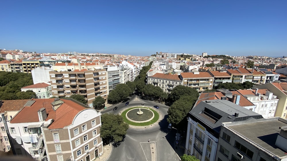 a view of a city from a high point of view