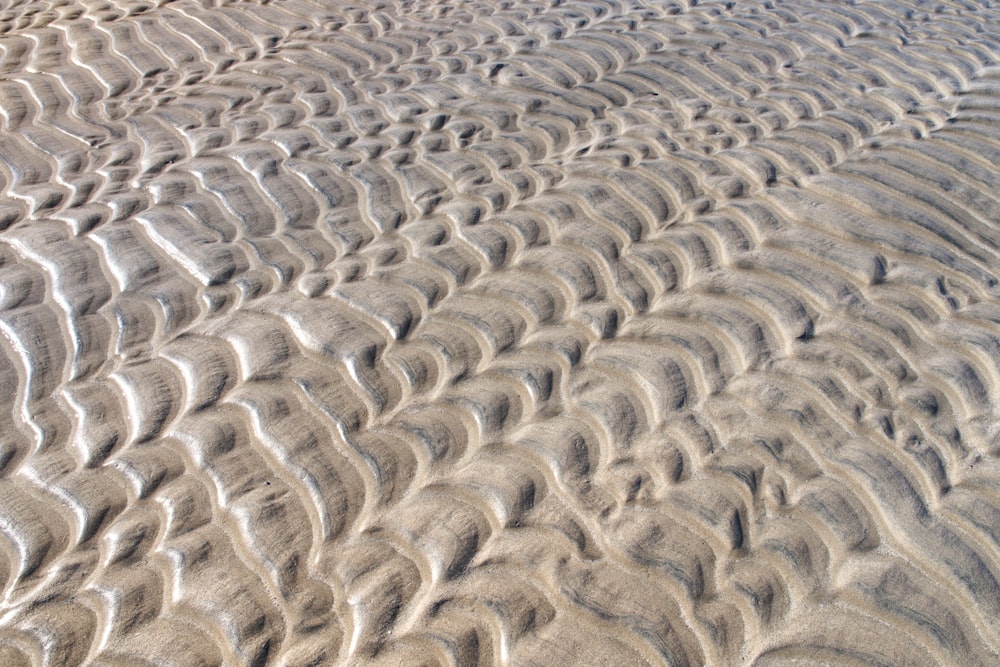 a sandy beach with waves in the sand