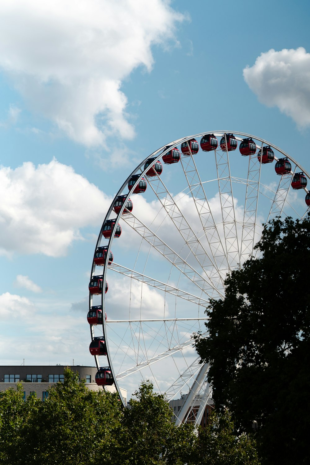 a ferris wheel with a sky background