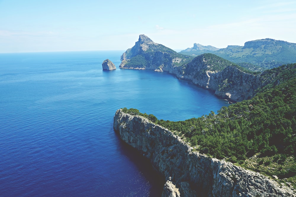 a large body of water surrounded by mountains