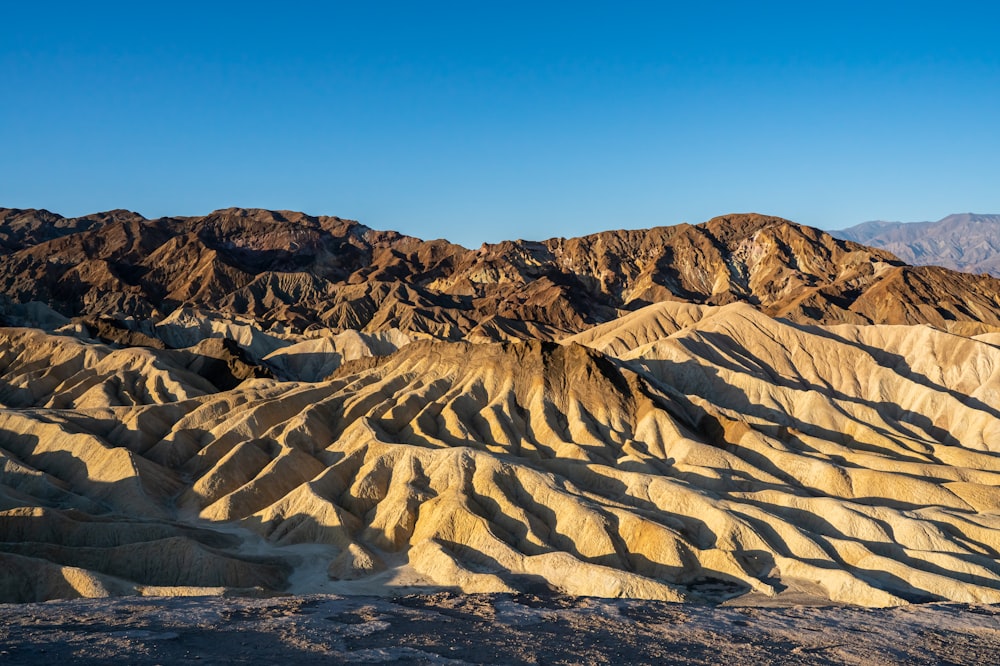 a view of a mountain range in the desert