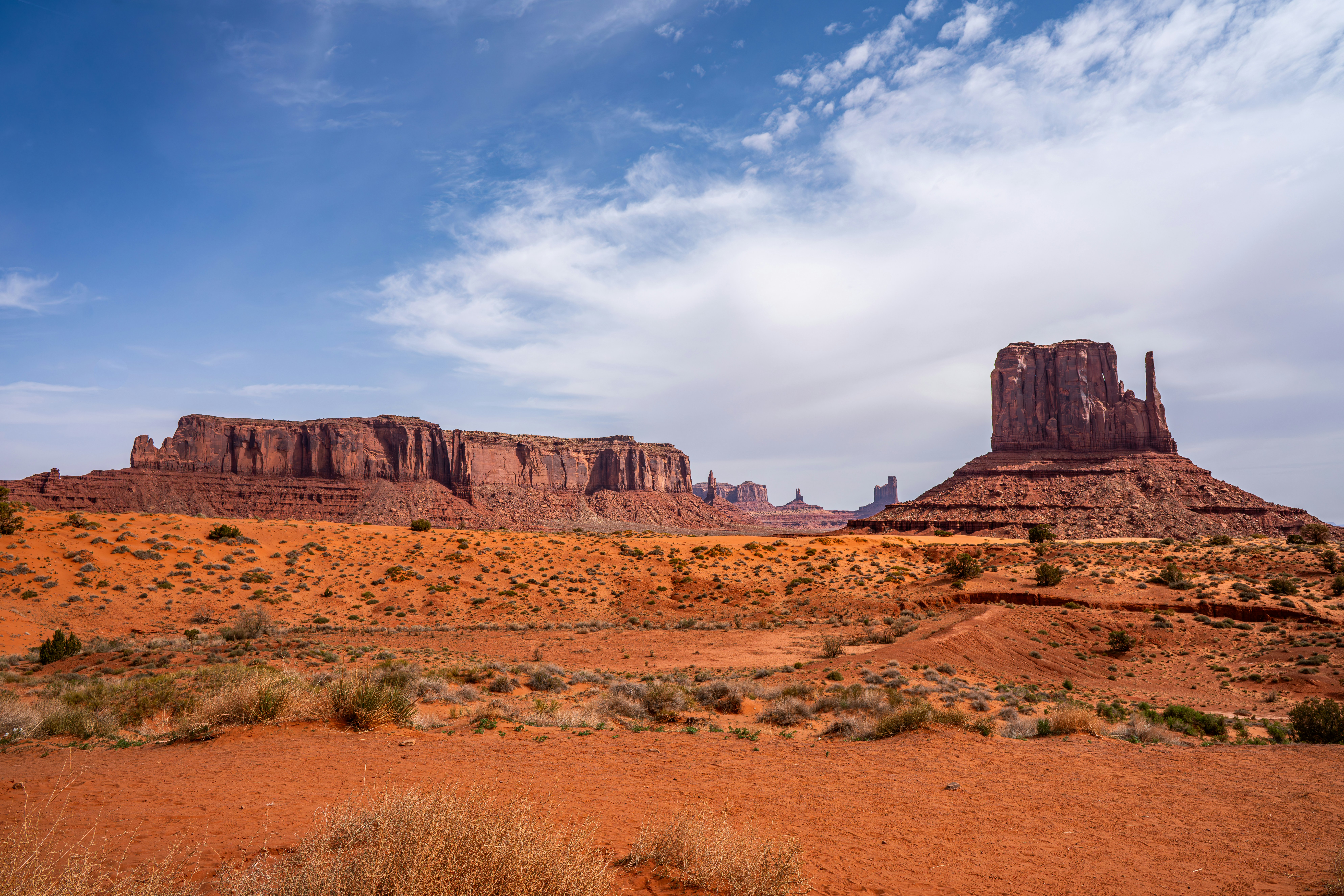 a desert landscape with mountains in the background