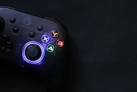 a close up of a video game controller