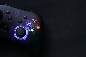 a close up of a video game controller