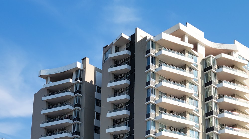 a tall building with balconies and balconies on the balconies