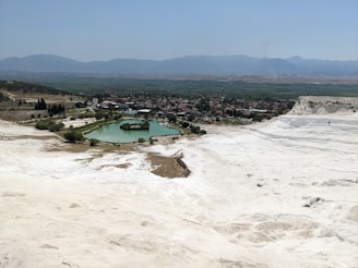 a large body of water surrounded by mountains