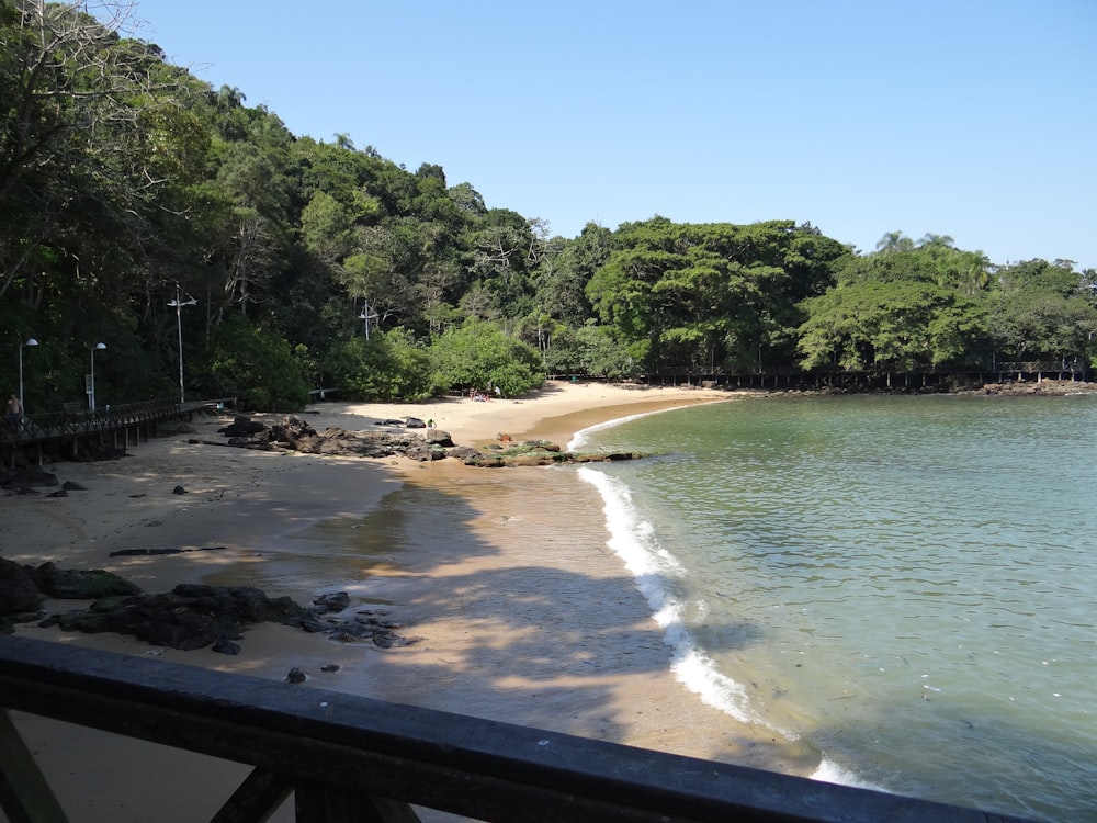 a view of a beach from a balcony