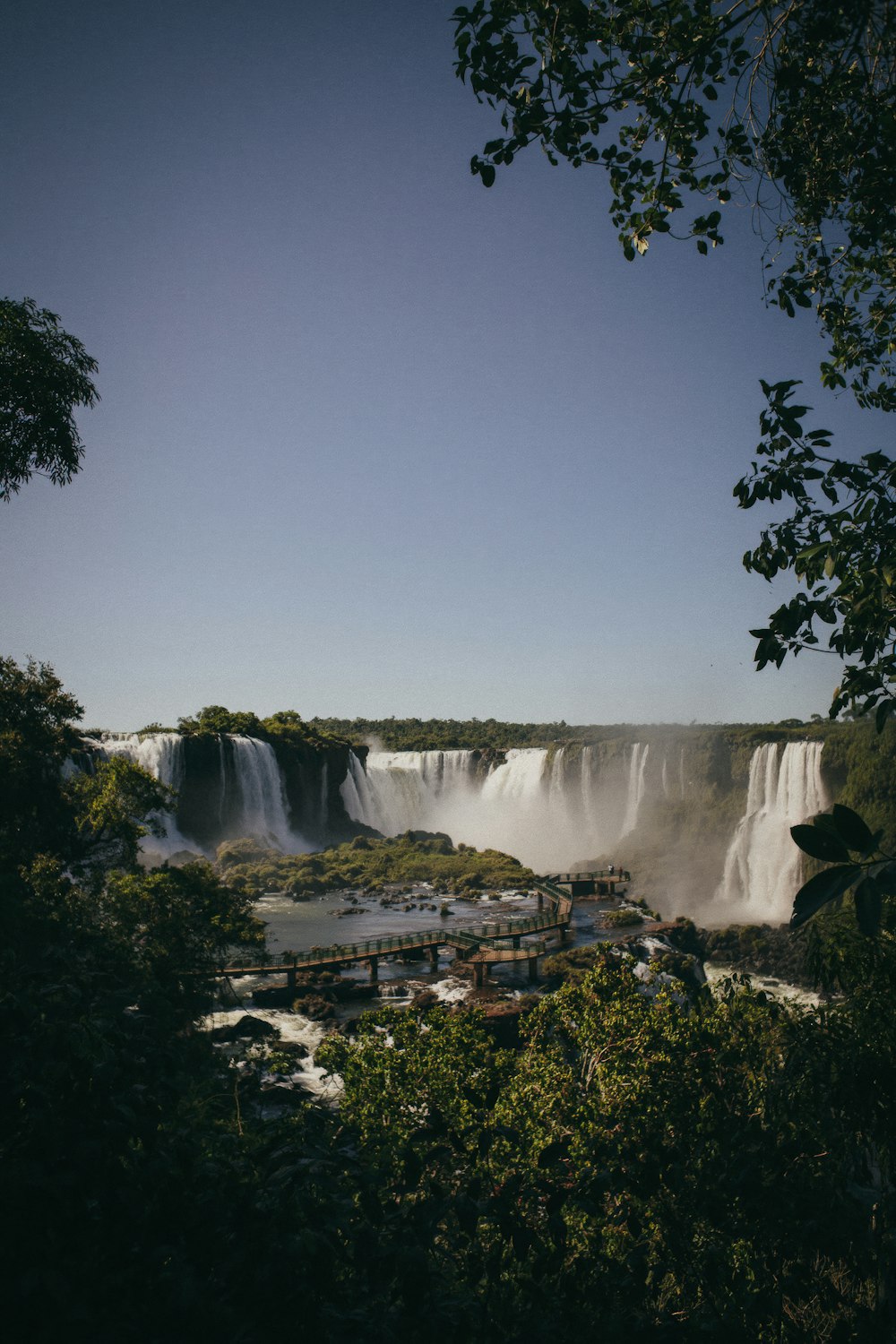 a view of a waterfall from a distance