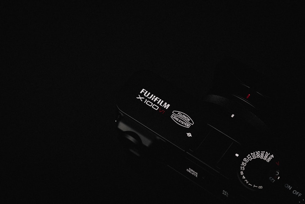 a close up of a camera in the dark