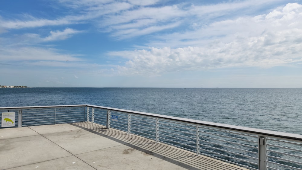 a view of the ocean from a pier