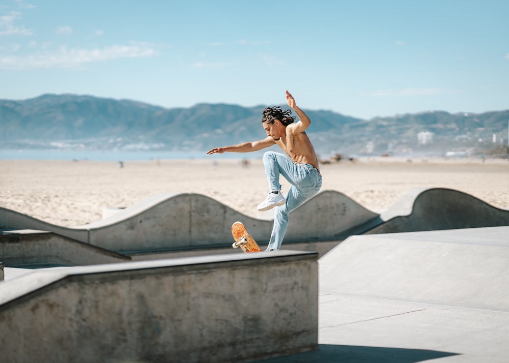 a man doing a trick on a skateboard