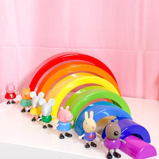 a bunch of toys that are on a table