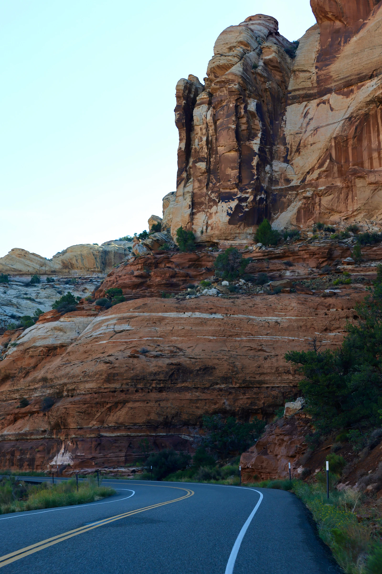 A winding road through the Southern Utah desert.