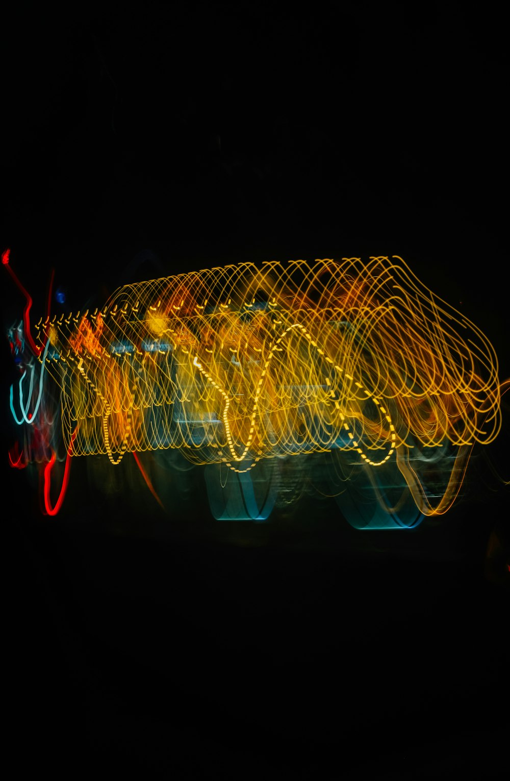 a blurry photo of a car at night