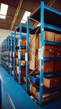 a warehouse filled with lots of shelves filled with boxes