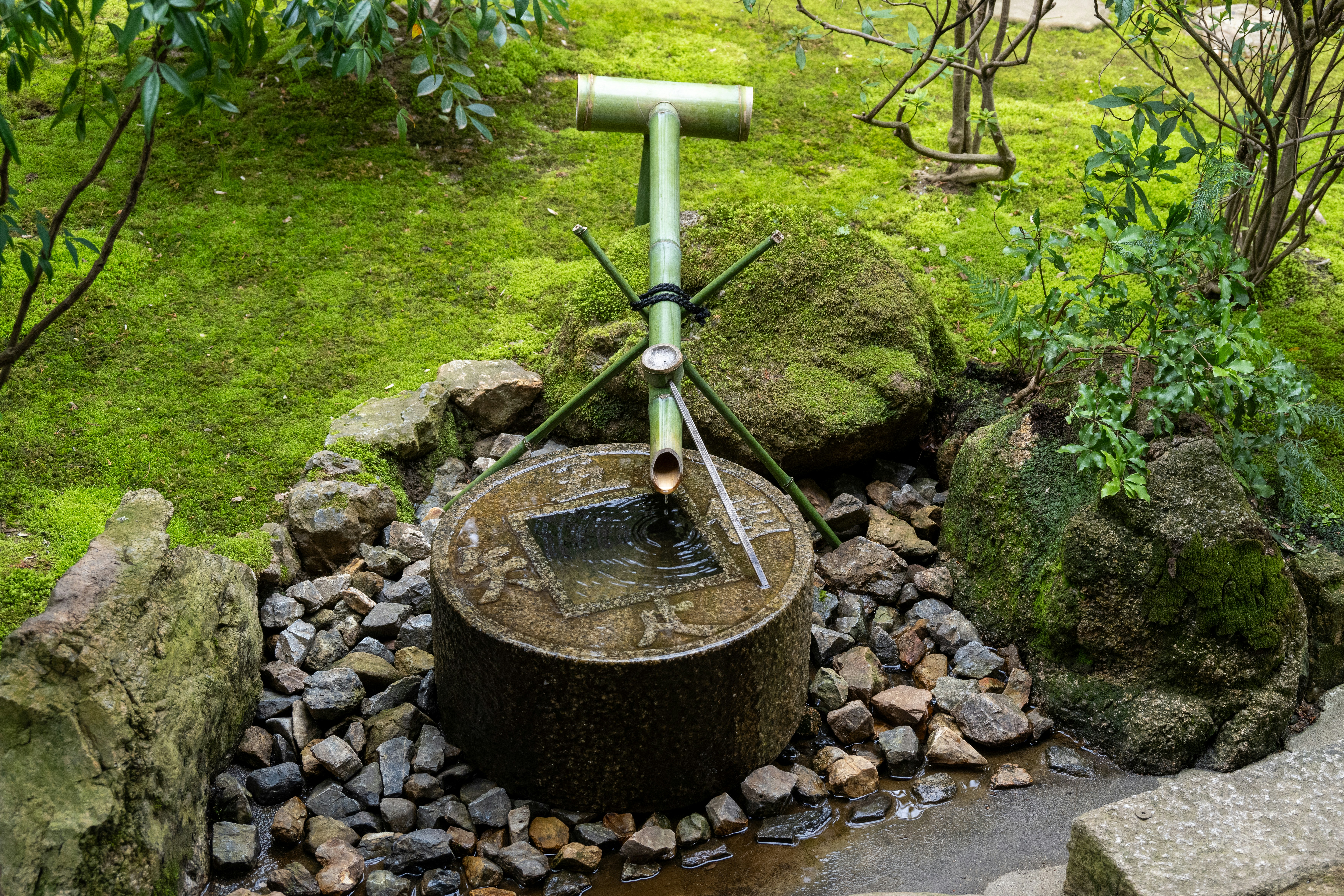 Poço de água no jardim
