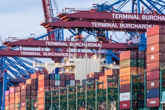 a large container ship is loaded with containers