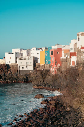 a view of a beach with a bunch of houses on it