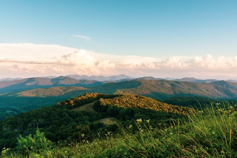 a view of the mountains from a high point of view