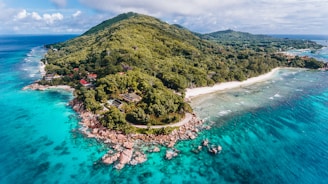 anchor off La Digue island