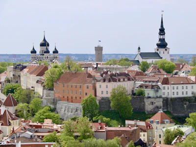 Tallinn’s old town from Toompea hill, spires and red roofs