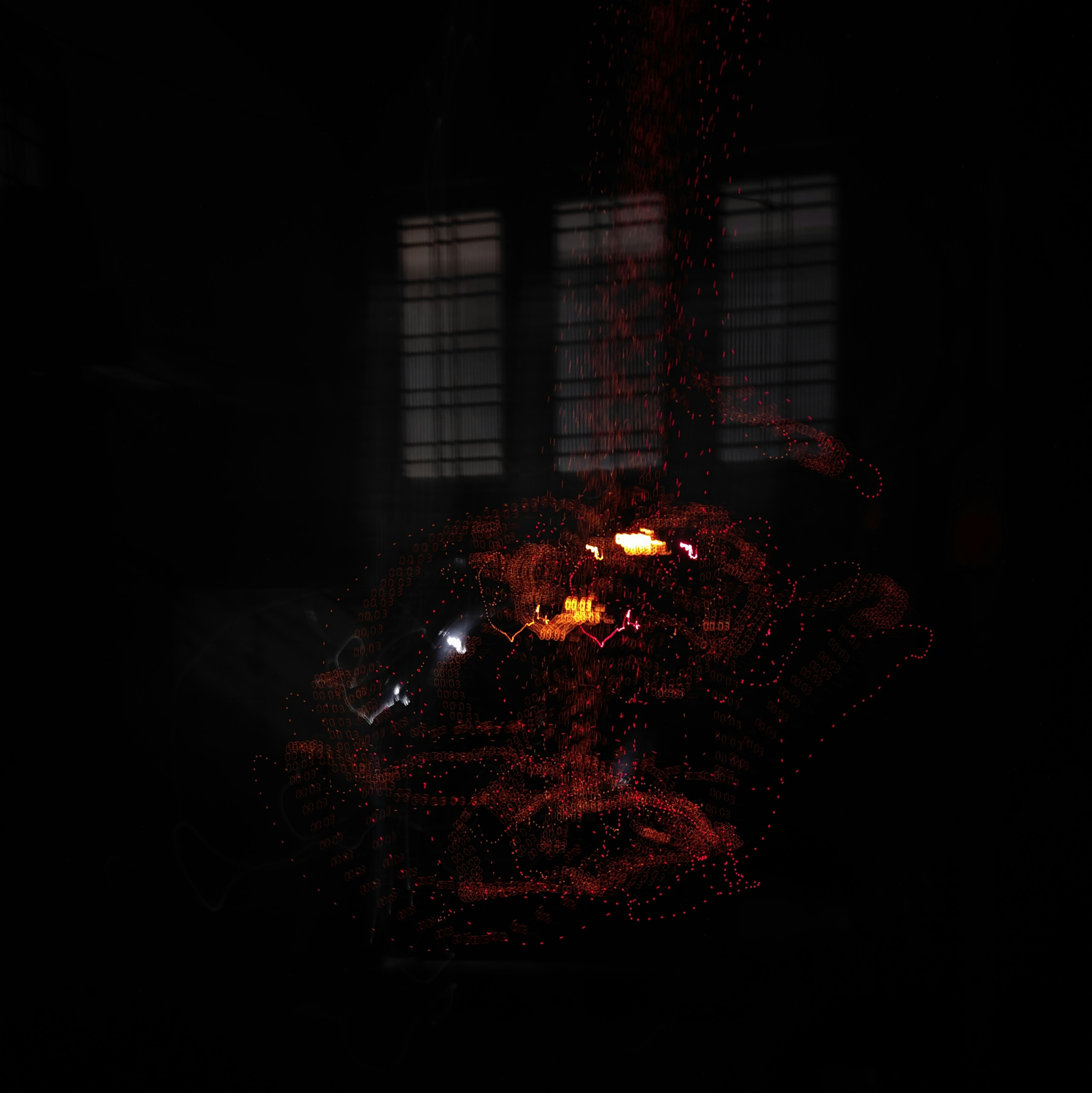 a blurry image of a person in the dark