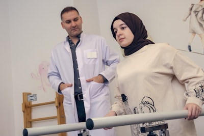 a man and a woman standing next to each other