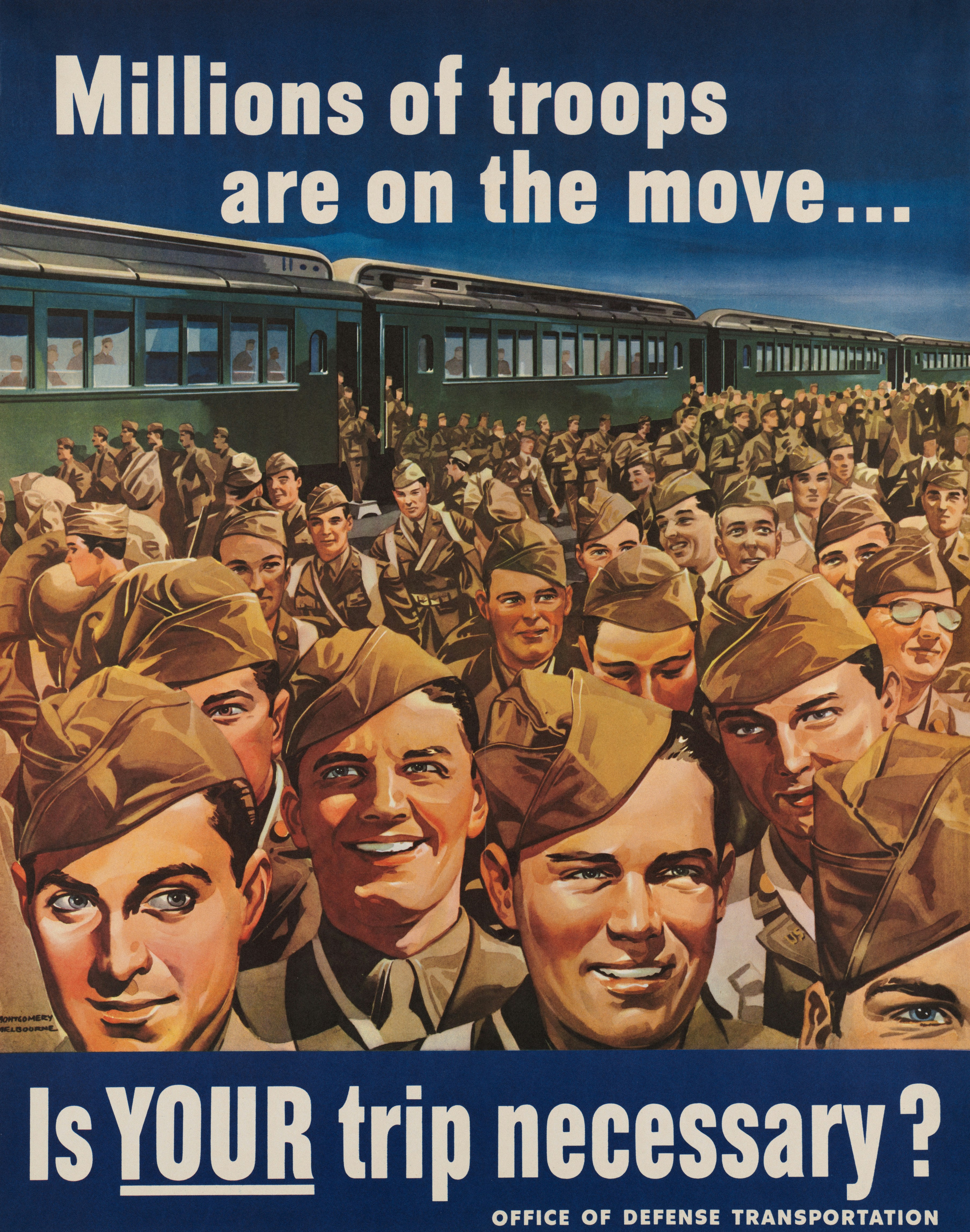 a large group of men standing in front of a train
