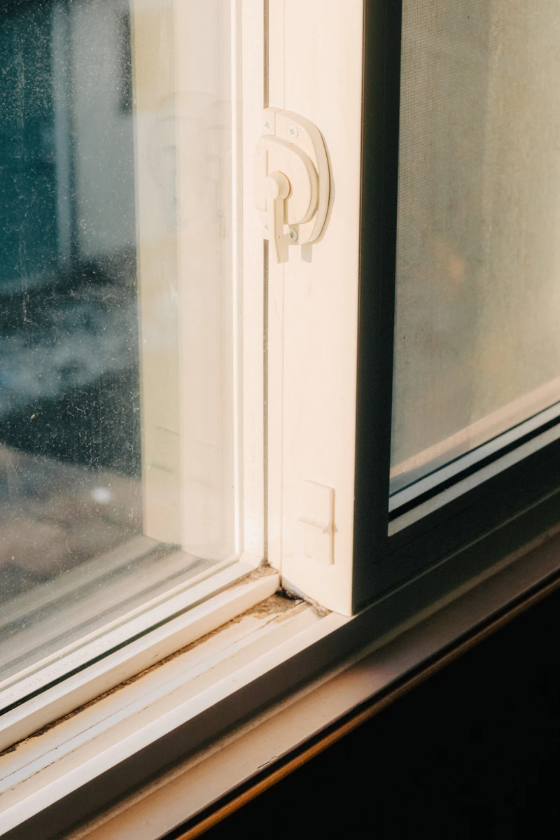Bedroom window overlooking the backyard