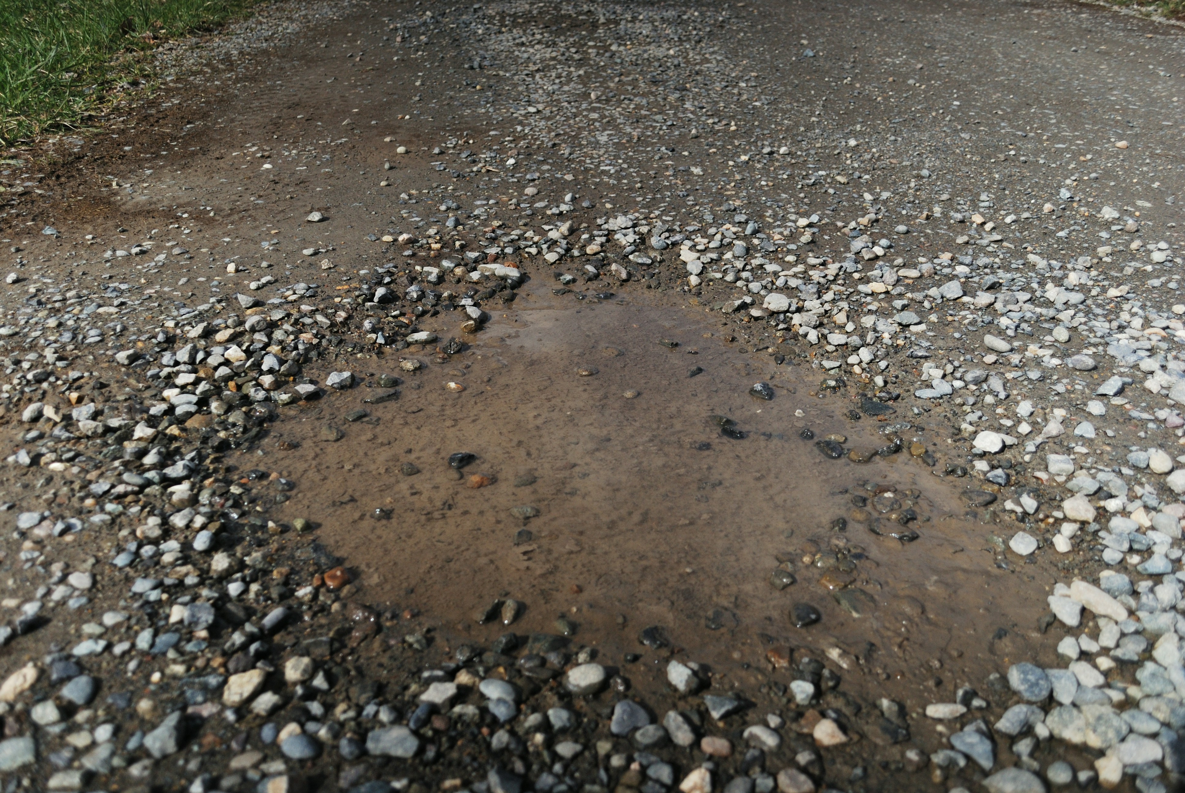 Pothole on road