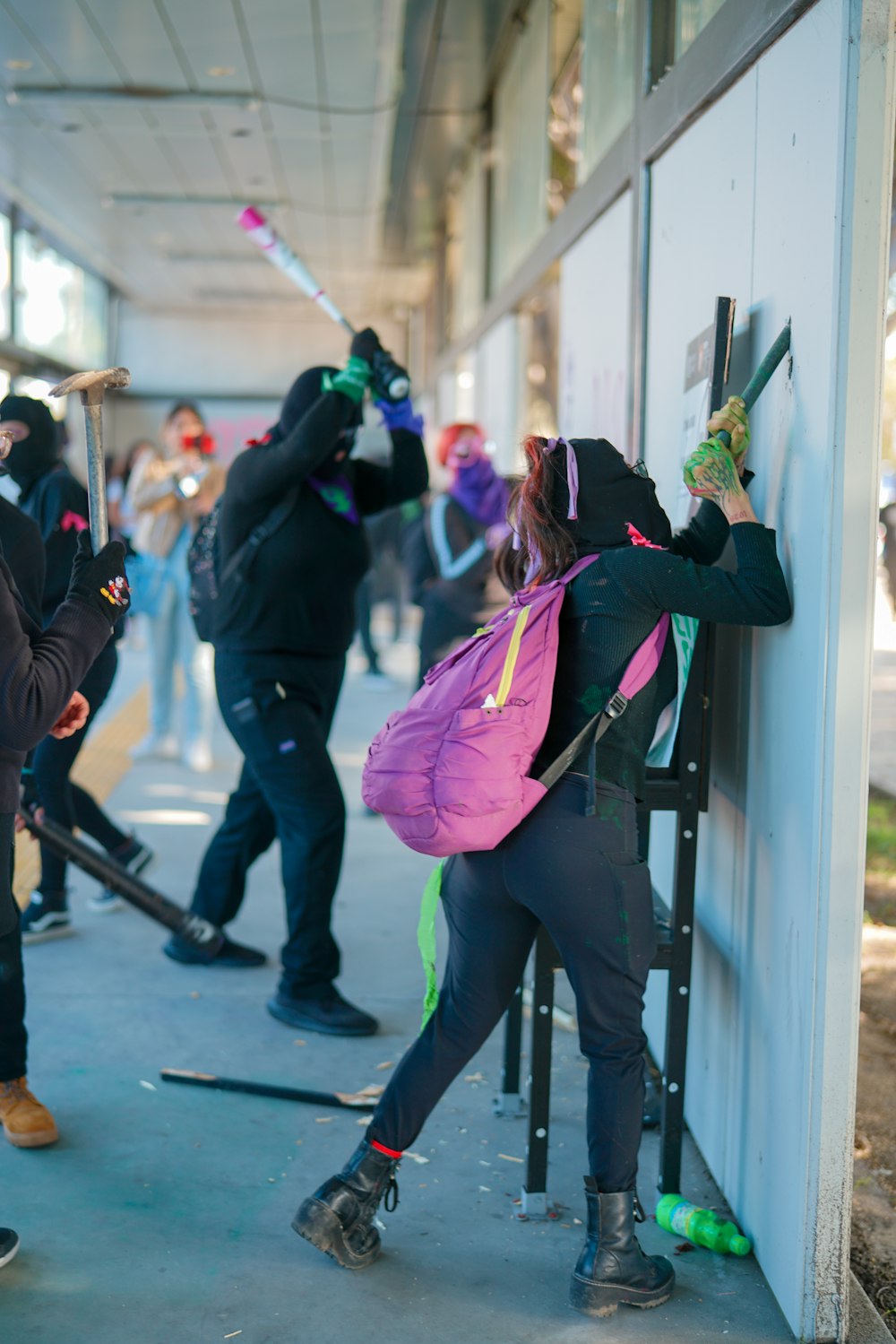 a group of people standing next to each other