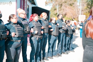a group of police officers standing next to each other