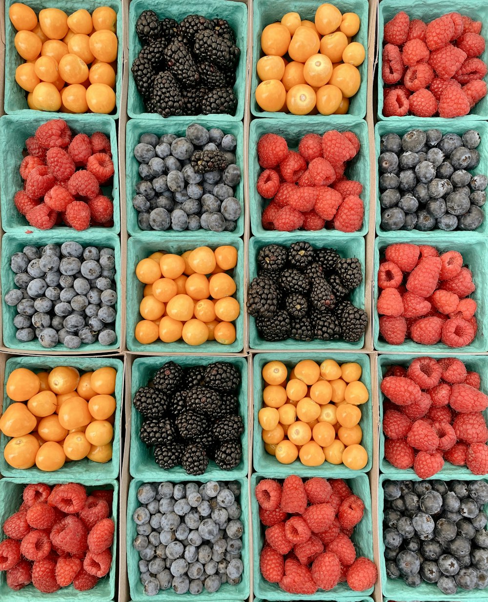 a bunch of different fruits are in a box