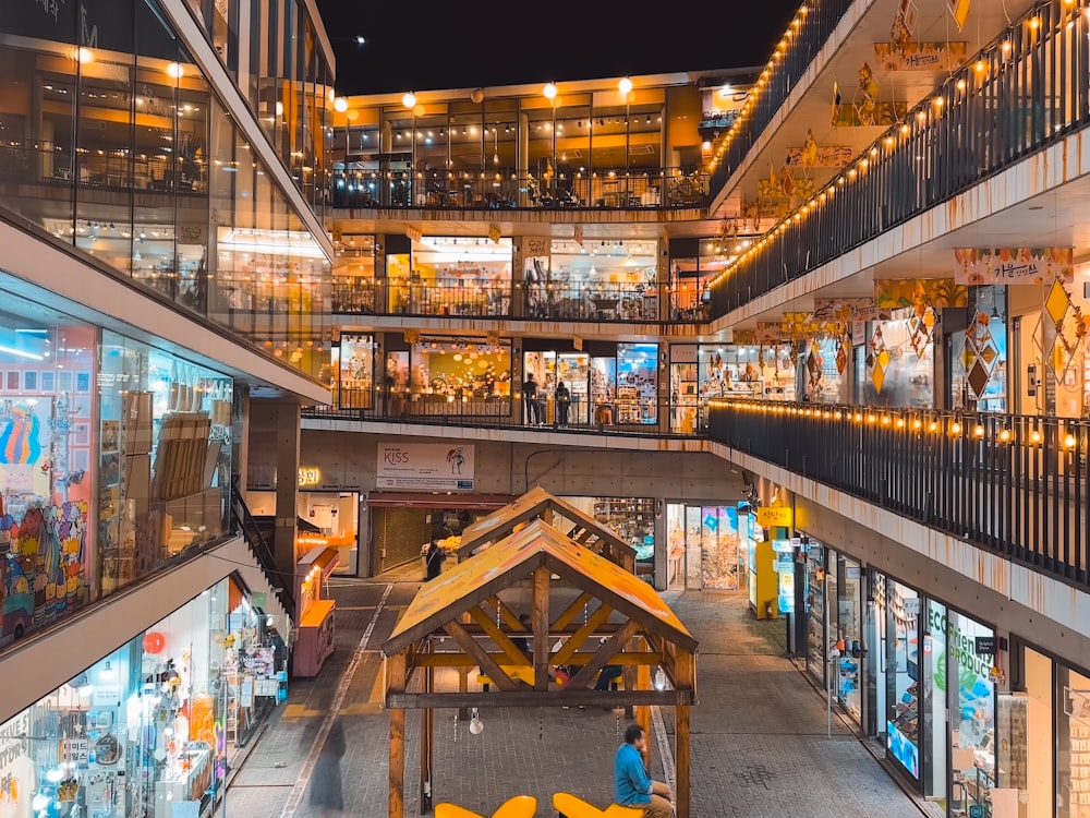 a mall filled with lots of shops and people