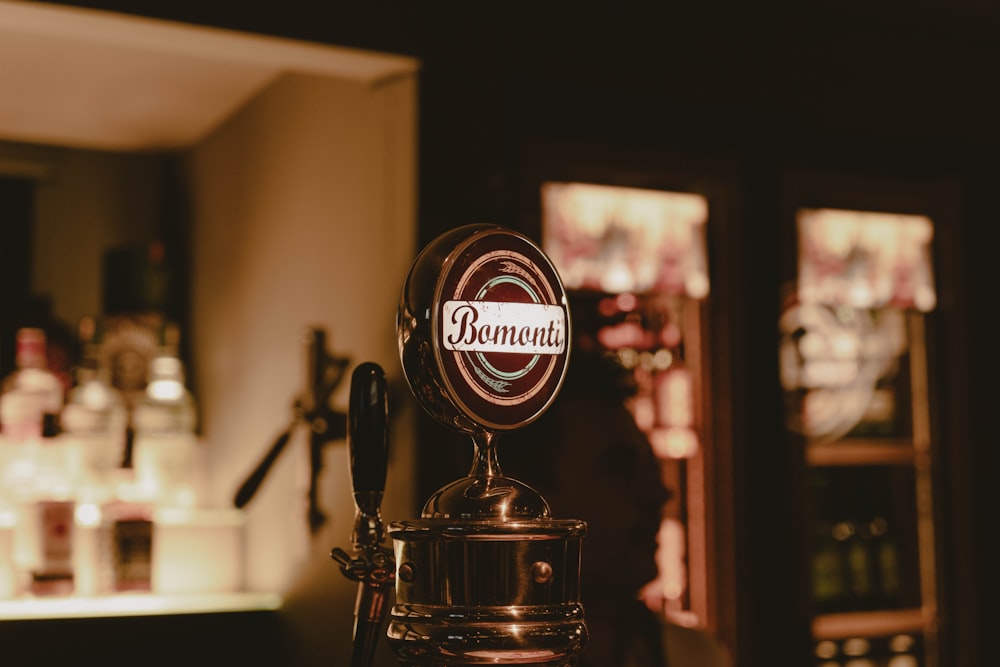 a close up of a coffee maker on a counter