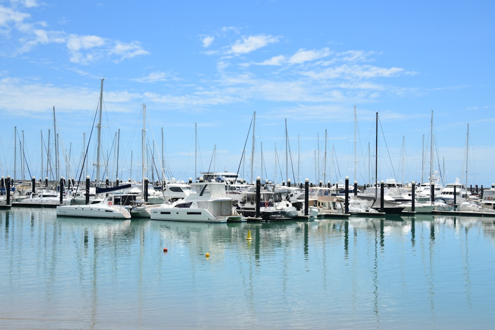 a bunch of boats that are sitting in the water