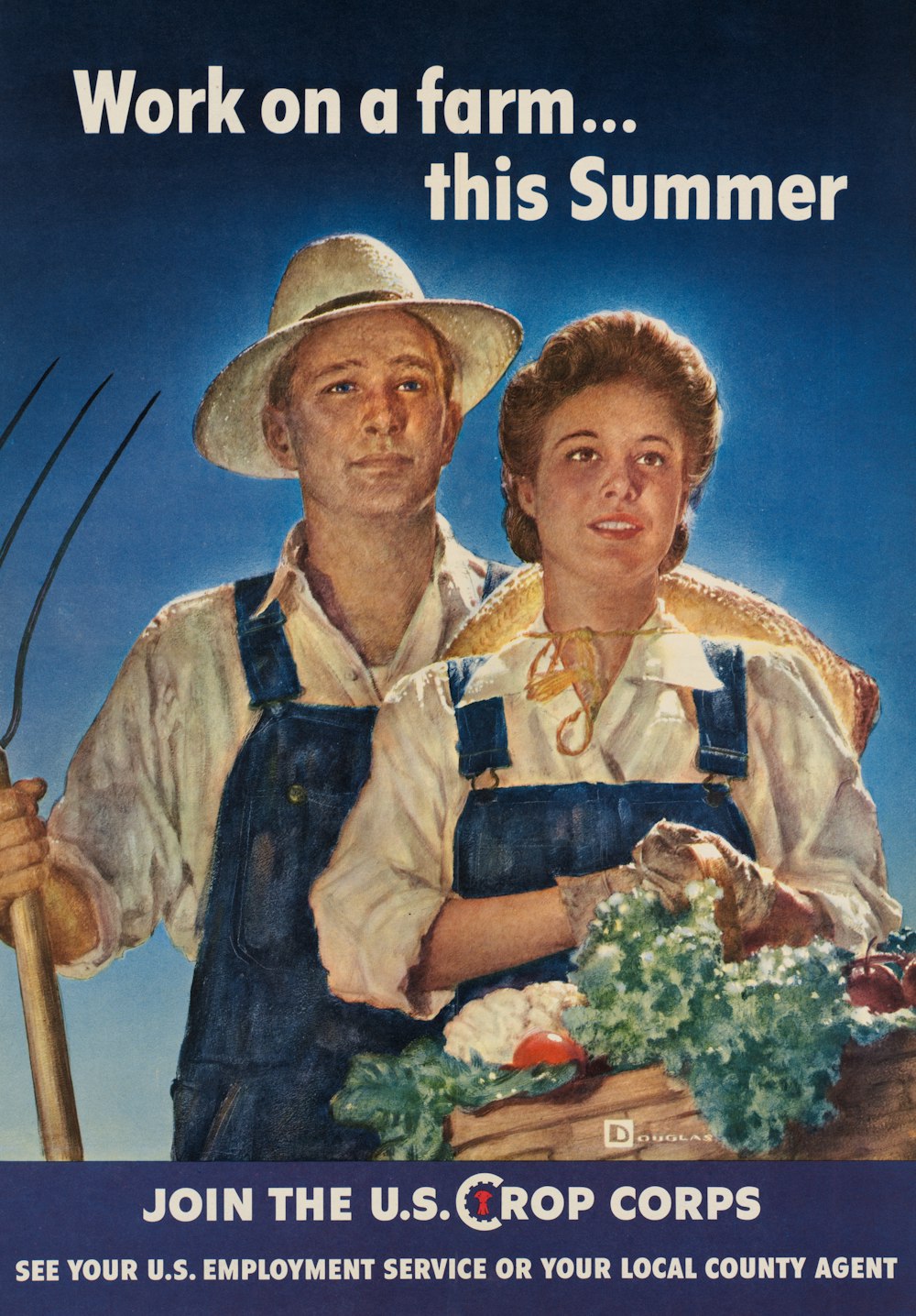 a man and a woman holding a garden tool