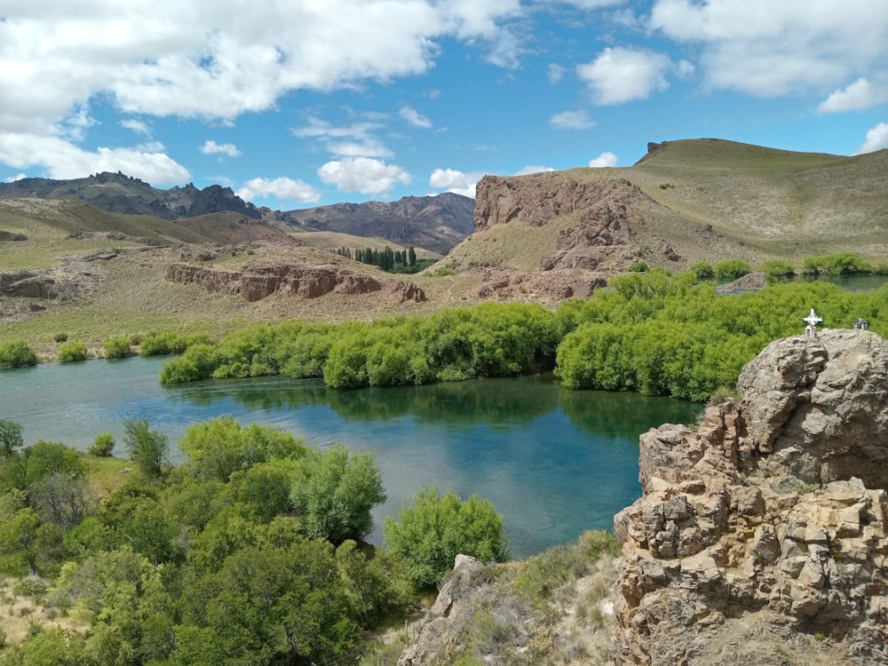 a lake in the middle of a mountain range