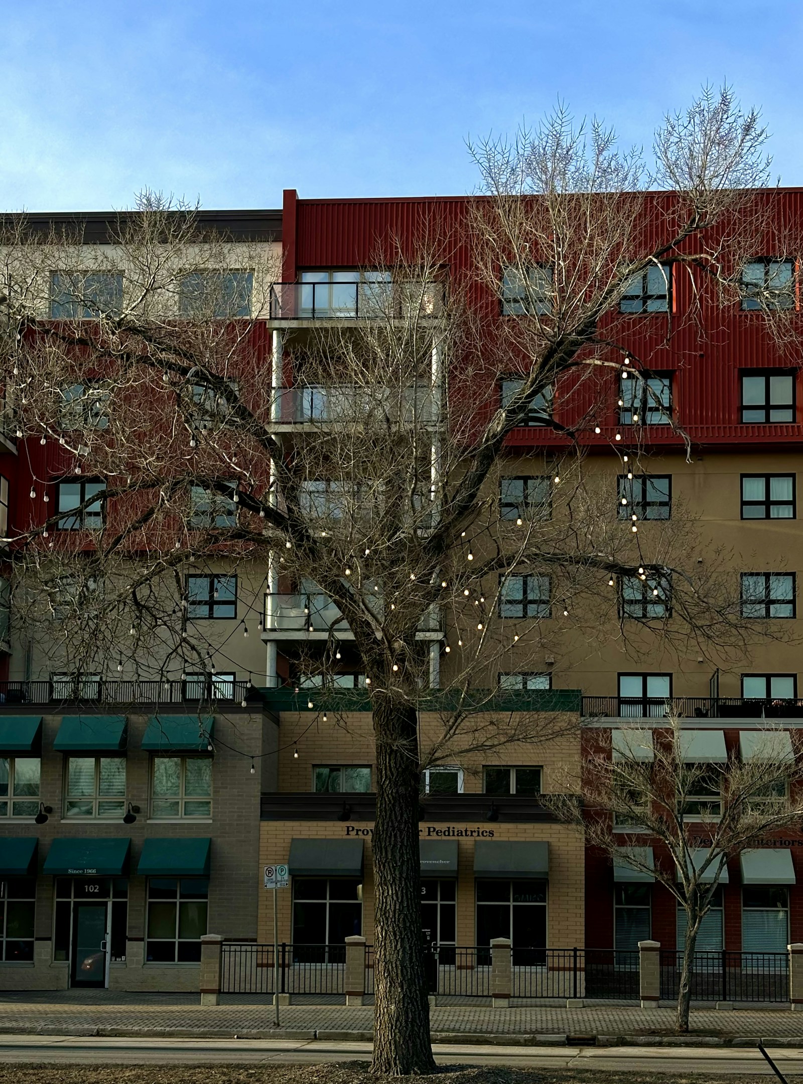 a mix of commercial and residential buildings in Osborne Village